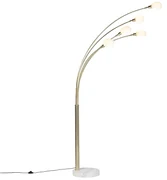Art Deco vloerlamp goud 5-lichts - Sixties Marmo Modern, Design E14 Binnenverlichting Lamp