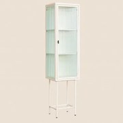 Vitrine Met 1 Deur Van Metaal En Glas Vertal Beige – Crème - Sklum