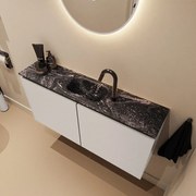 Mondiaz Ture DLux toiletmeubel 100cm linen met wastafel lava midden met kraangat