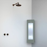 Sunshower Round Plus Small Organic Grey infraroodlamp en UV 33x95x10cm hoekopbouw