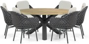 Tuinset 6 personen 160 cm Aluminium/wicker Grijs Santika Furniture Santika