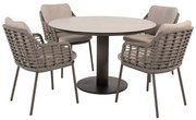 Taste by 4 Seasons Puglia tuinset terre met Sarah tafel 120 cm Tuinstoel bruin weerbestendig
