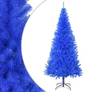 vidaXL Kunstkerstboom met standaard 210 cm PVC blauw