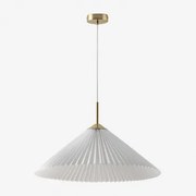 Hanglamp Van Metaal En Stof Margalida Goud - Sklum