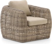 Lounge tuinstoel | Intenso Marecchia | Wicker (vlechtwerk) | Taupe | Kees Smit Tuinmeubelen