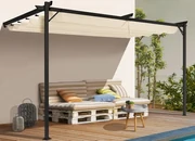 Terrasoverkapping Santana crème 3x3m Tuinpunt