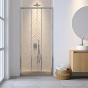 Sealskin Hooked Driedelige schuifdeur 80x200 cm, 6 mm helder veiligheidsglas met antikalklaag chroom CCX120806265100