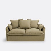 Slaapbank H14 cm, gekreukt linnen, Odna