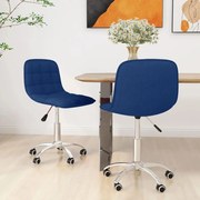 vidaXL Eetkamerstoelen draaibaar 2 st stof blauw