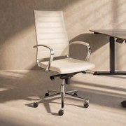Design Bureaustoel Van Wit PU-leder
