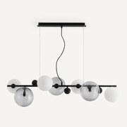 Hanglamp in smoked glas en metaal, Bullesco