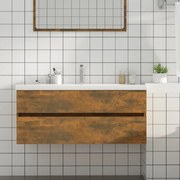 vidaXL Wastafelkast 100x38,5x45 cm bewerkt hout gerookt eikenkleurig