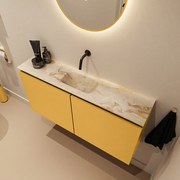 Mondiaz Ture DLux toiletmeubel 100cm ocher met wastafel frappe midden zonder kraangat