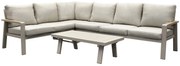 Lola hoek loungeset 5-delig aluminium latte zand