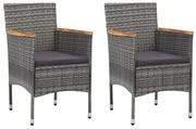 vidaXL Tuinstoelen 2 st poly rattan grijs