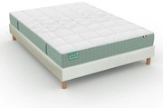 Set van matras voor gevoelige rug, 672 veren, stevig, zacht ligcomfort + bedbodem