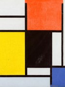 Kunstreproductie Composition with red, Piet Mondrian