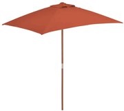 vidaXL Parasol met houten paal 150x200 cm terracottakleurig