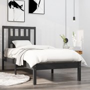 vidaXL Bedframe massief hout grijs 75x190 cm 2FT6 Small Single