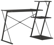 vidaXL Bureau met schap 116x50x93 cm zwart