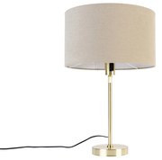 Tafellamp goud verstelbaar met kap lichtbruin 35 cm - Parte