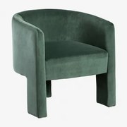 Fauteuil In Fluweel Xastru Jungle Groen - Sklum