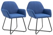 vidaXL Eetkamerstoelen 2 st stof blauw