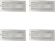 Set van 4 moderne inbouwlampen staal IP44 - Hurricane