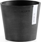 Ecopots Amsterdam 13 - Dark Grey - Diameter 13 x H11,4 cm - Ronde donkergrijze bloempot