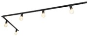 Moderne 1-fase railsysteem 5-lichts incl. E27 fitting zwart - Jeana