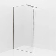 Aqua Vista Inloopdouche - 80x200cm - afgeronde glaswand - helder glas - wandarm - geborsteld RVS PVD (RVS) SW1245008/SW797908