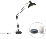 Smart vloerlamp zwart verstelbaar incl. Wifi A60 - Hobby Retro E27 rond Binnenverlichting Lamp