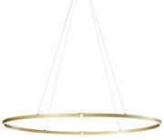 Design hanglamp messing 120cm incl. LED 3-staps dimbaar - Ovallo