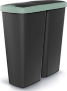 Prosperplast Keden Compacta Q Duo Vuilnisbak - Heldergroen/Zwart - 50 Liter - Dubbel deksel