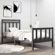 vidaXL Bedframe massief hout grijs 75x190 cm 2FT6 Small Single