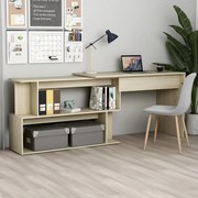 vidaXL Hoekbureau 200x50x76 cm bewerkt hout sonoma eikenkleurig