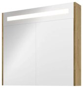 Proline Spiegelkast Premium met geintegreerde LED verlichting, 2 deuren 80x14x74cm Ideal oak 1809402