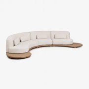 4-delige Gebogen Modulaire Tuinbank Van Acaciahout Gerard Lichte Acaciekleur - Sklum