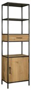 Tower Living Smalle Kast Gerookt Eiken Rechtsdraaiend Luna - 60x40x200cm.