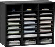 VEVOR Brievenbak Bureau Organizer 997 x 305 x 680 mm, 2,3-5,6 cm Verstelbaar A4 Stapelbaar Liggend, Papierlade, Opbergsysteem Bureau Opbergsysteem (Zwart, 3 x 8 Compartimenten)