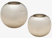 Set Van 2 Vazen Van Staal Brania Grijs – Chroom - Sklum