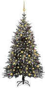 vidaXL Kunstkerstboom met LED's, kerstballen en sneeuw 240 cm PVC PE