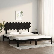 vidaXL Bedframe massief hout zwart 180x200 cm 6FT Super King