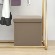vidaXL Opbergkruk inklapbaar PVC cappuccinokleurig