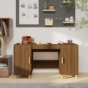 vidaXL Bureau 140x50x75 cm bewerkt hout bruineikenkleurig