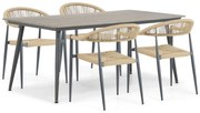 Tuinset 4 personen 180 cm Aluminium/Rope Taupe De Laan Projects