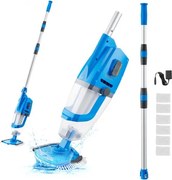 VEVOR Pool Vacuum Draadloze handstofzuiger (100 l/min) voor bubbelbaden met verlengstok, oplaadbare zwembadreiniger, werkt tot 1 uur, voor bovengrondse/ingegraven zwembaden