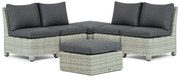 Loungeset 4 personen Wicker Grijs Garden Collections Lusso/Comodo