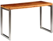 vidaXL Eettafel/bureau met stalen poten massief sheeshamhout