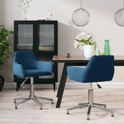 vidaXL Eetkamerstoelen 2 st draaibaar fluweel blauw